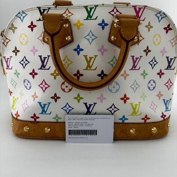 Louis Vuitton Monogram Multicolor Alma White Tote Bag - Picture 7 of 11